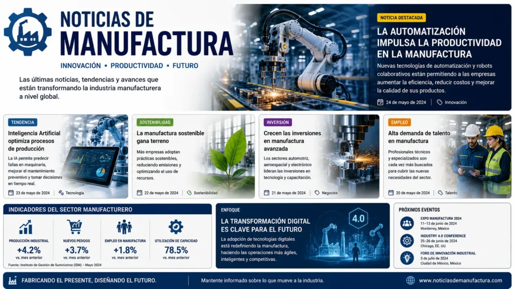 🏭📈 Noticias de Manufactura 2026: Innovación, Automatización y el Futuro de las Fábricas